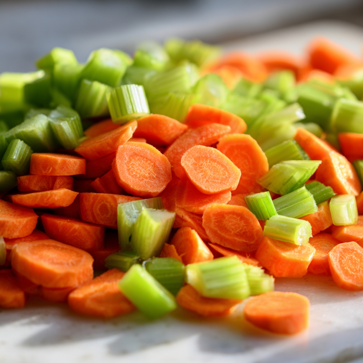 Close-up of a stainless steel fine-mesh strainer resting over a bowl, loaded with bright carrot pulp as fresh juice drips through into the bowl below.