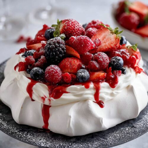 Pavlova With Strawberries And Blueberries: Irresistible Summer Delight