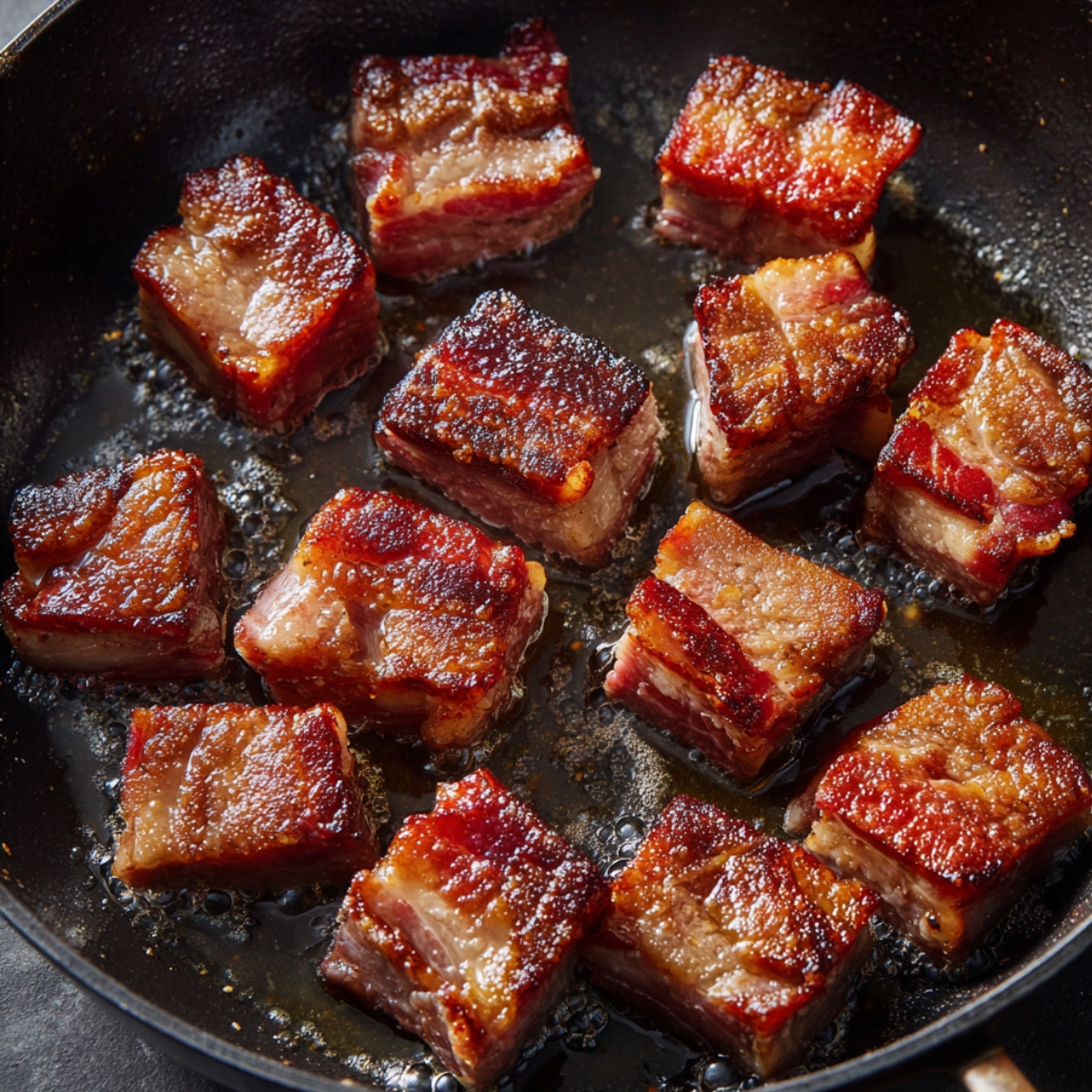 Start by cooking the bacon until it’s crispy. Remove and set aside.
