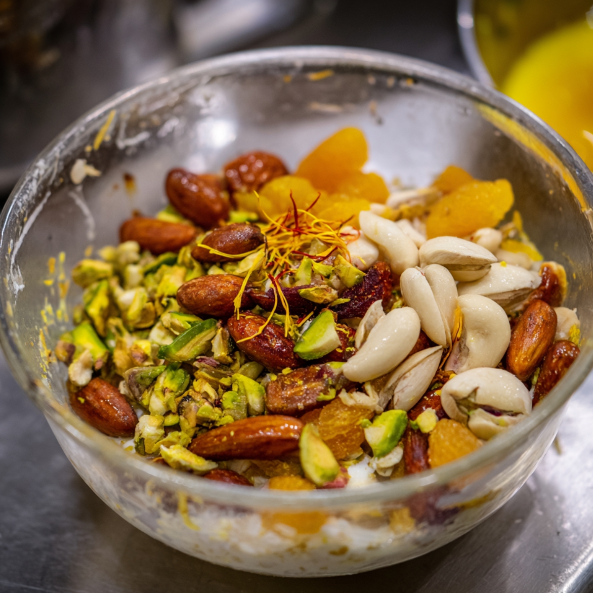 This refers to the final garnish for the dessert, giving it added texture and flavor.