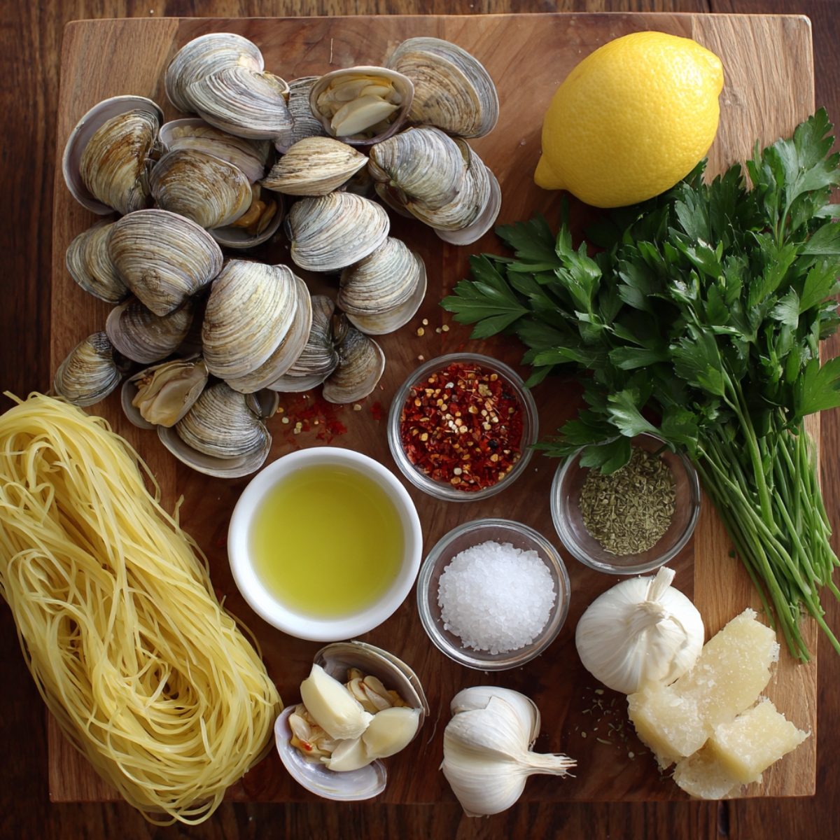 The Seafood Star: Fresh Littleneck Clams Linguine – This recipe features the delicate sweetness of fresh littleneck clams, which are the star of the dish. The clams are perfectly complemented by the linguine pasta, a rich garlic-infused sauce, and bright herbs, making for a satisfying seafood pasta experience.
