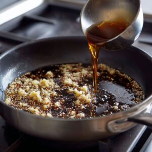 A large pot on the stove with ingredients cooking in the broth.