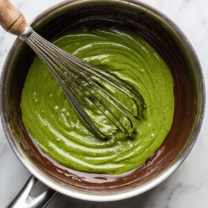 Pour the batter into a greased 9x9 pan and spread evenly with a spatula. Ensure the batter is smooth across the top before baking