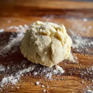 The Best Scottish Tattie Scones Recipe (Just 3 Ingredients!) 17 A ball of raw tattie scone dough resting on a floured surface, ready to be rolled out and cut into scones.