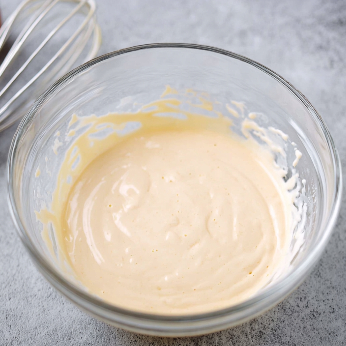 Easy Chocolate Mayonnaise Cake | 45-Minute Recipe 10 A bowl of creamy, smooth frosting, ready to be applied to a cake or dessert.